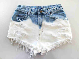 Tattered Faded Denim Shorts