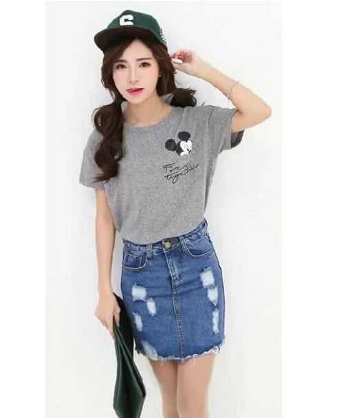 Tshirt with Mickey Mouse logo Gray